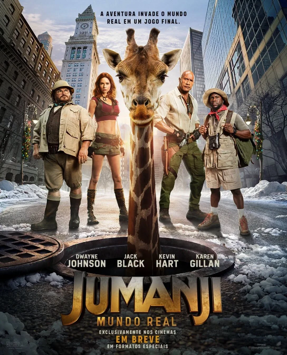 Pôster de Jumanji: Mundo Real — jogo invade o mundo real no último filme da trilogia
