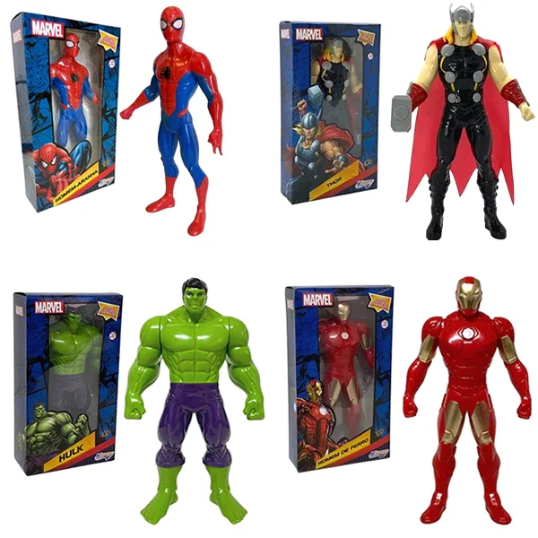 Boneco Vingadores - Marvel Original 22cm - Aranha Thor Hulk Homem de Ferro - vingadores